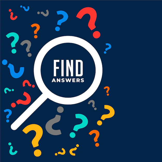Free Vector | Question and answers background with search symbol