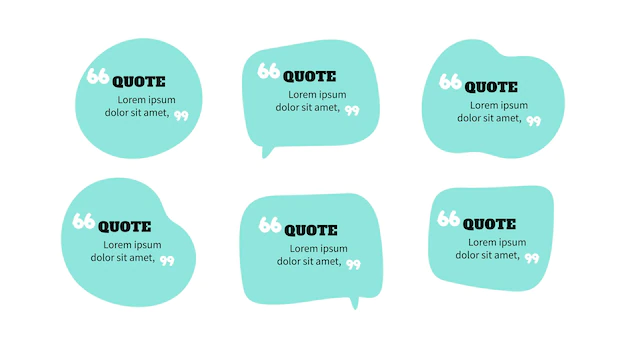 Free Vector | Quote speech bubble frame quotation message collection vector art illustration