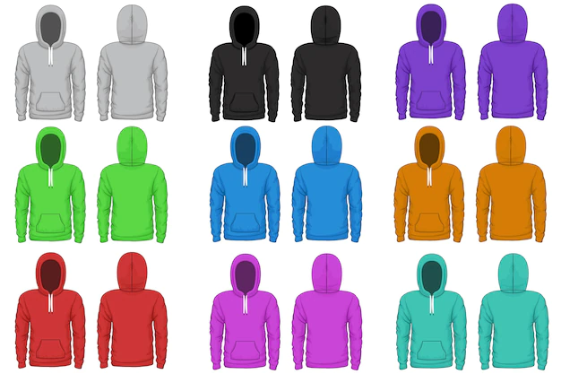 Free Vector | Raglan hoodie vector template. cloth raglan, sweatshirt hoodie, wear garment illustration