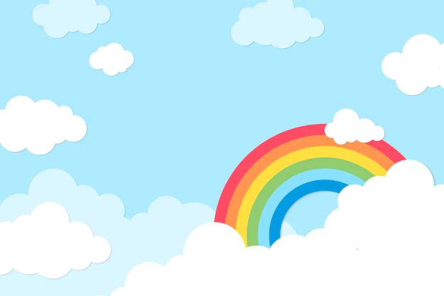 Free Vector | Rainbow background, pastel paper cut design vector
