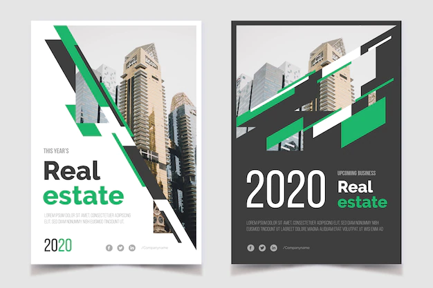 Free Vector | Real estate business poster and apartments
