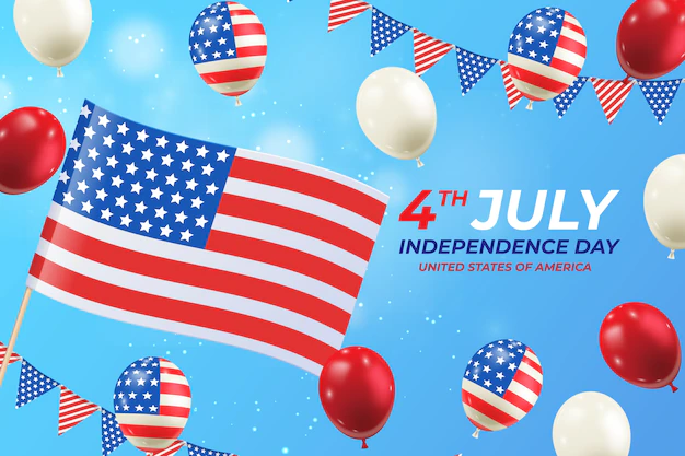 Free Vector | Realistic 4th of july background with balloons