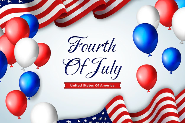 Free Vector | Realistic 4th of july background with colorful balloons