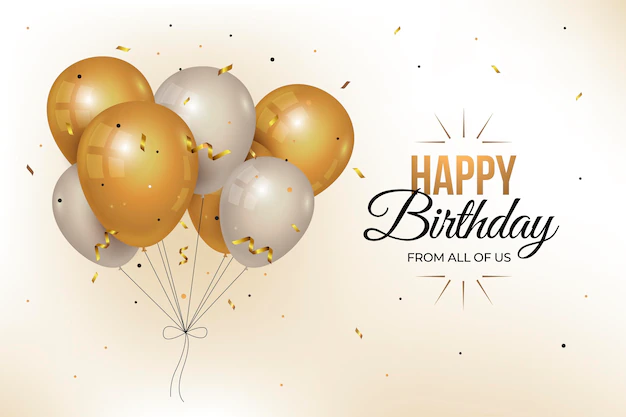 Free Vector | Realistic birthday background with golden balloons