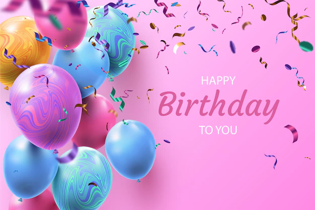 Free Vector | Realistic birthday to you background balloons and confetti