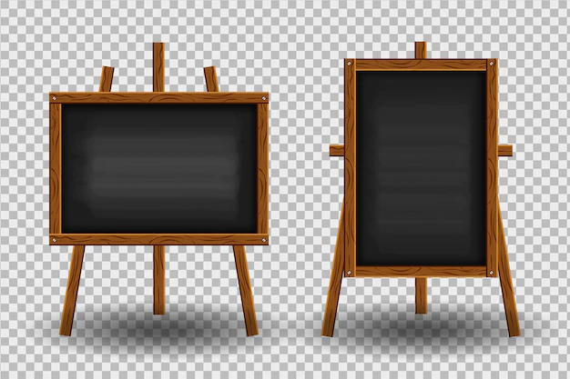 Free Vector | Realistic black chalkboard with wooden frame