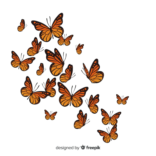 Free Vector | Realistic butterflies group flying