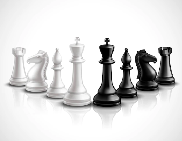 Free Vector | Realistic chess game pieces 3d icons set with reflection
