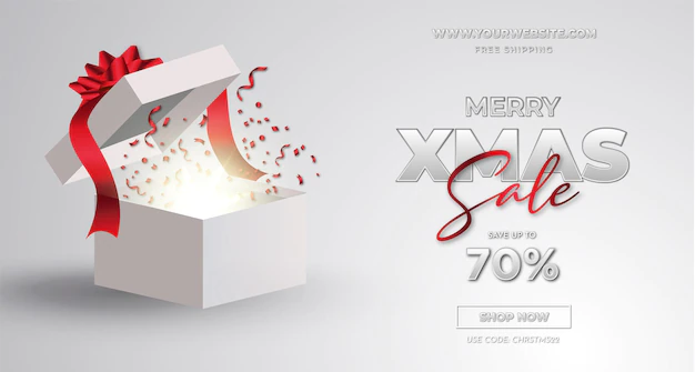 Free Vector | Realistic christmas sale background