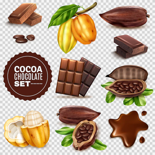 Free Vector | Realistic cocoa transparent  set