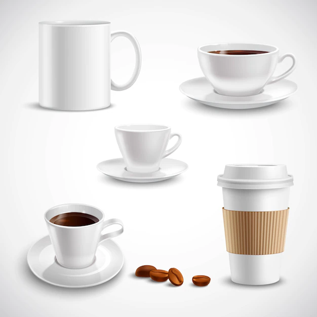 Free Vector | Realistic coffee set