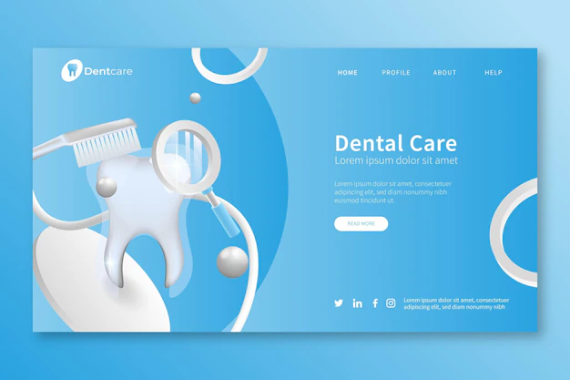 Free Vector | Realistic dental care landing page