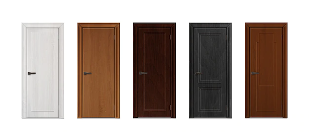 Free Vector | Realistic doors collection illustration