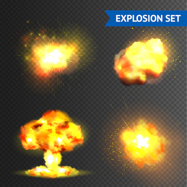 Free Vector | Realistic explosions set