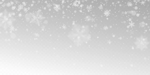 Free Vector | Realistic falling snow with white snowflakes, light effect.