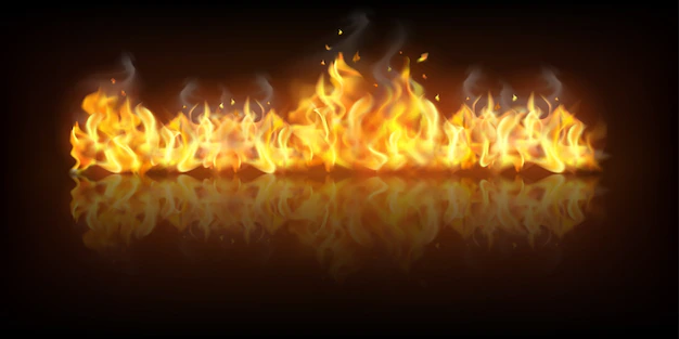 Free Vector | Realistic fire flame banner
