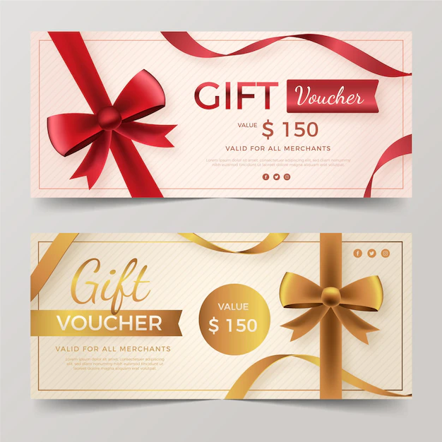 Free Vector | Realistic gift voucher banners