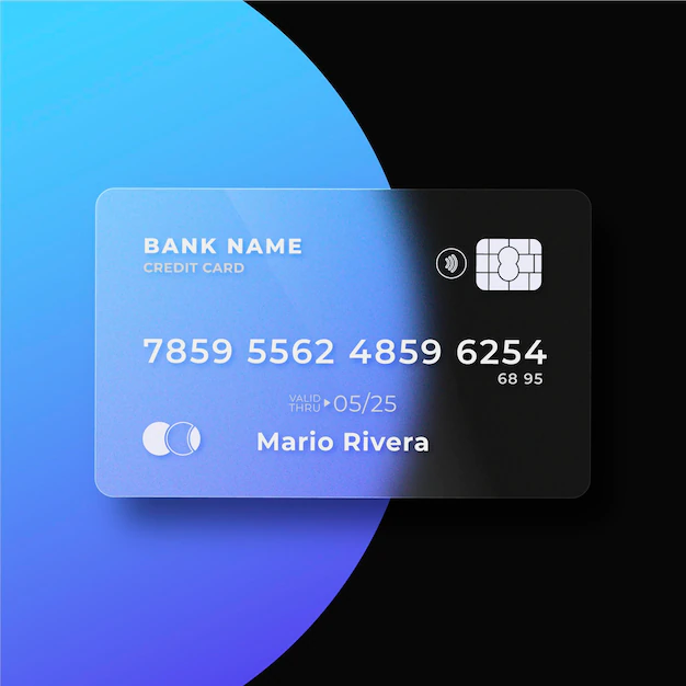 Free Vector | Realistic glass effect credit card