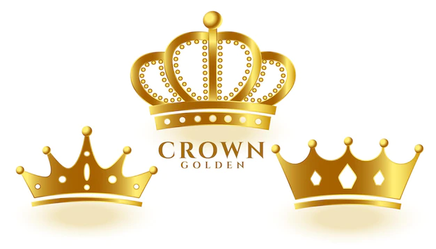 Free Vector | Realistic golden crown set for king or queen