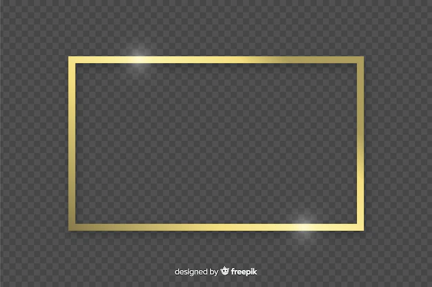 Free Vector | Realistic golden frame on transparent background