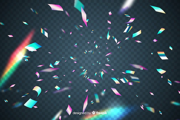 Free Vector | Realistic holographic confetti background