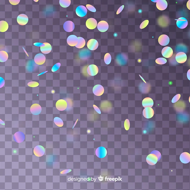 Free Vector | Realistic holographic confetti falling background