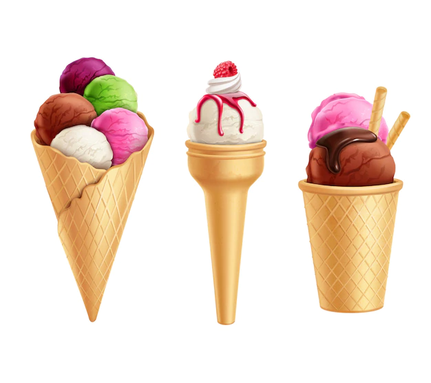Free Vector | Realistic ice cream set