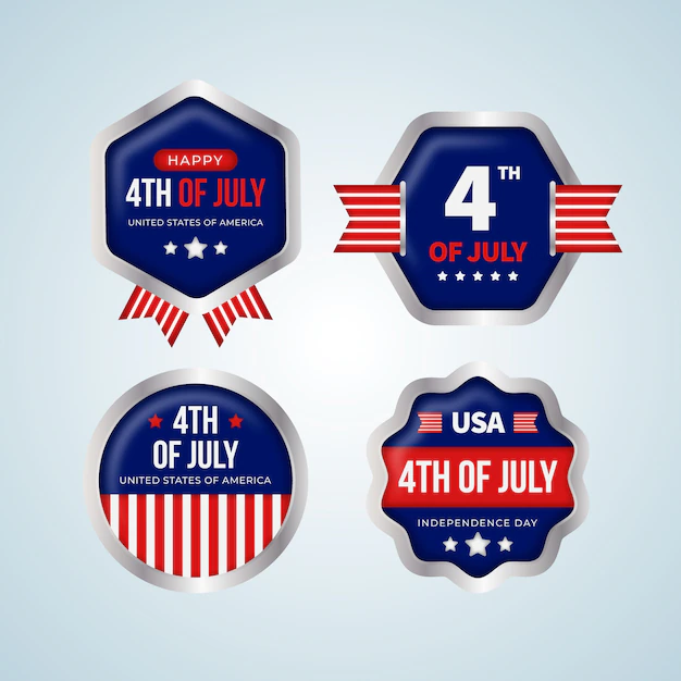 Free Vector | Realistic independence day logos template