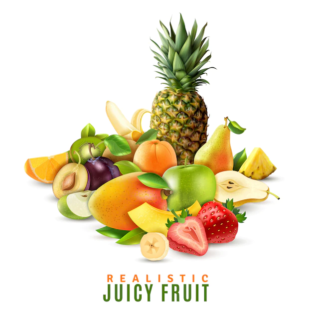 Free Vector | Realistic juicy fruit illustration