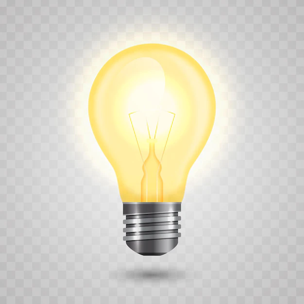 Free Vector | Realistic light bulb with electricity