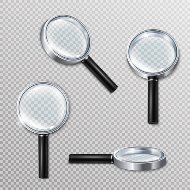 Free Vector | Realistic magnifying glasses set