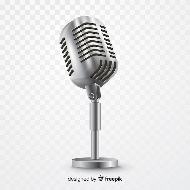 Free Vector | Realistic metallic microphone for singing