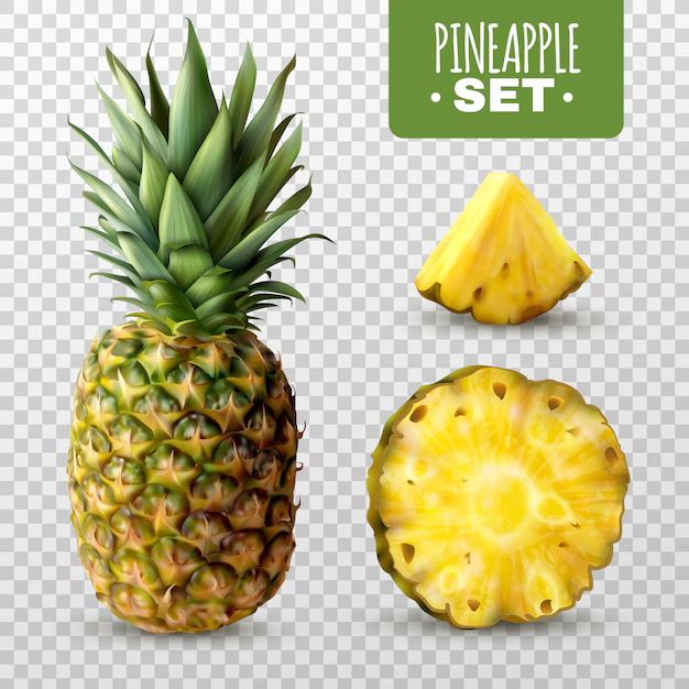 Free Vector | Realistic pineapple set