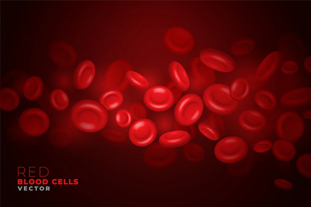 Free Vector | Realistic red blood cells flowing through artery background