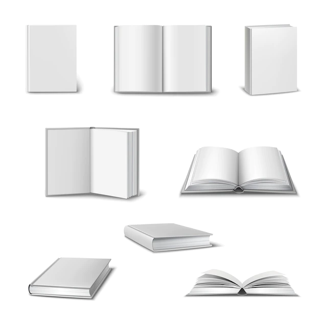 Free Vector | Realistic set of 3d open and closed books