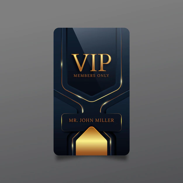 Free Vector | Realistic vip card template with golden details