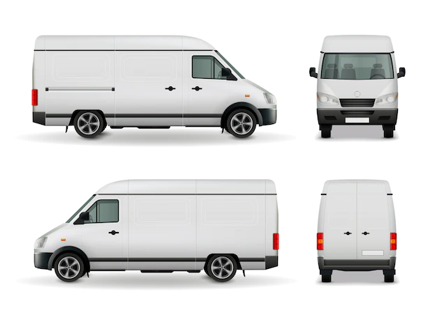 Free Vector | Realistic white cargo van