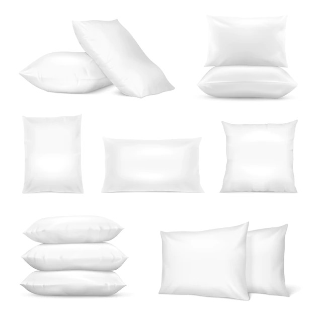 Free Vector | Realistic white pillows set