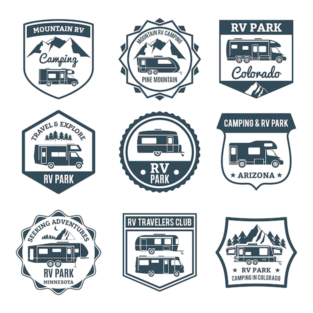 Free Vector | Recreational vehicle emblems