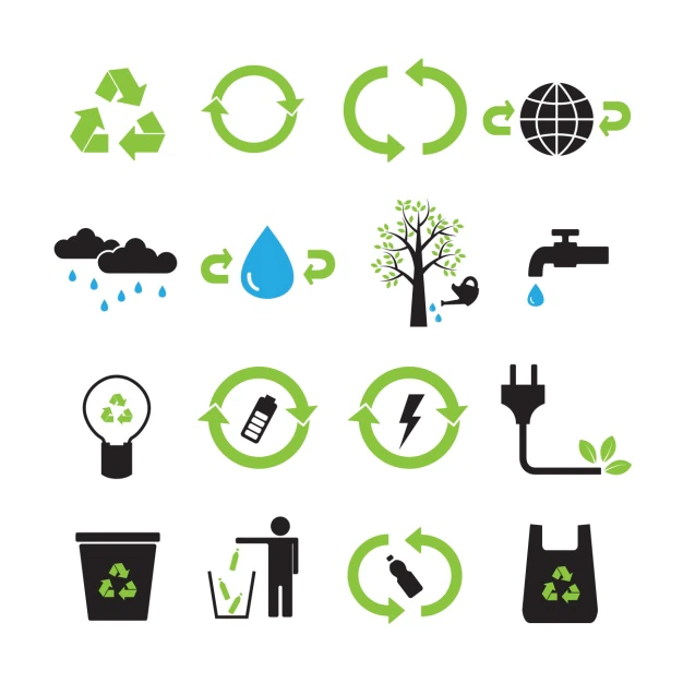 Free Vector | Recycling icons collection