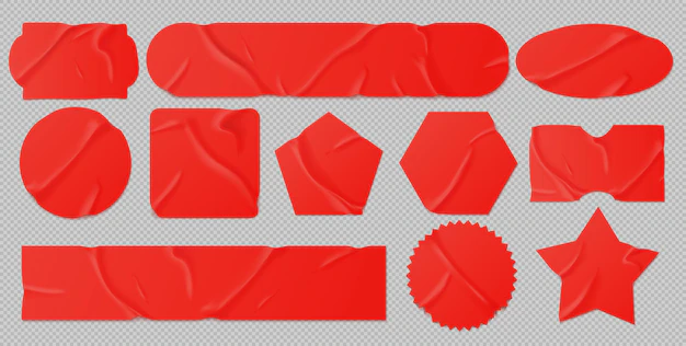 Free Vector | Red glued stickers set