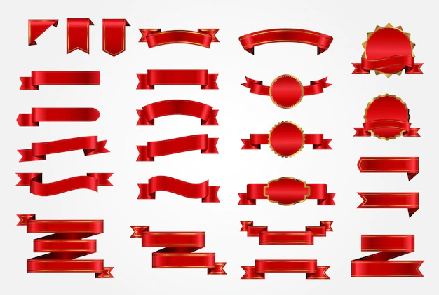 Free Vector | Red ribbons collection