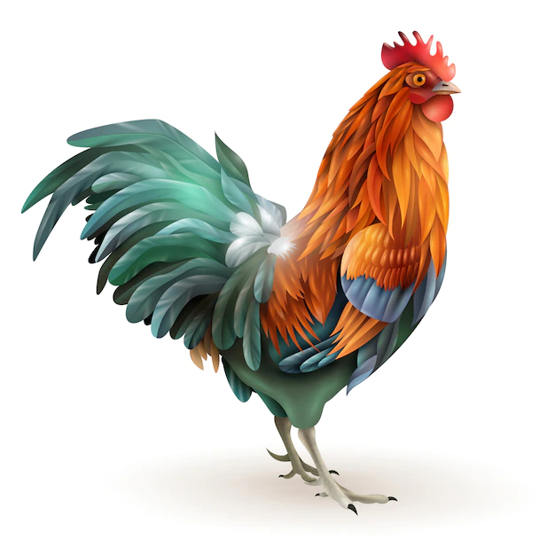 Free Vector | Red rooster cock side view abstract
