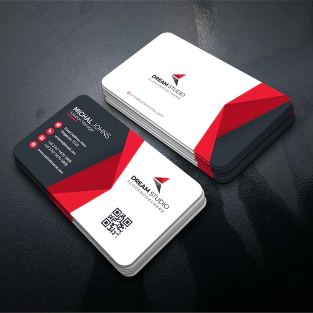 Free Vector | Red shape visit card