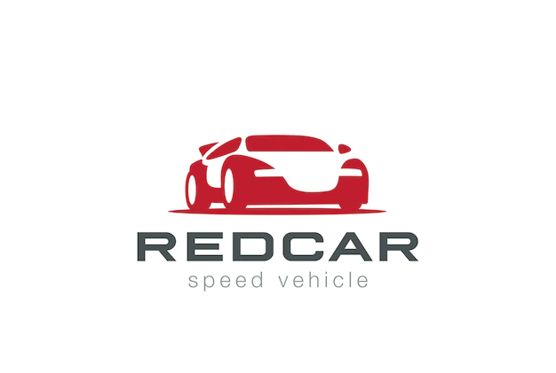 Free Vector | Red sport car logo vector icon. negative space style