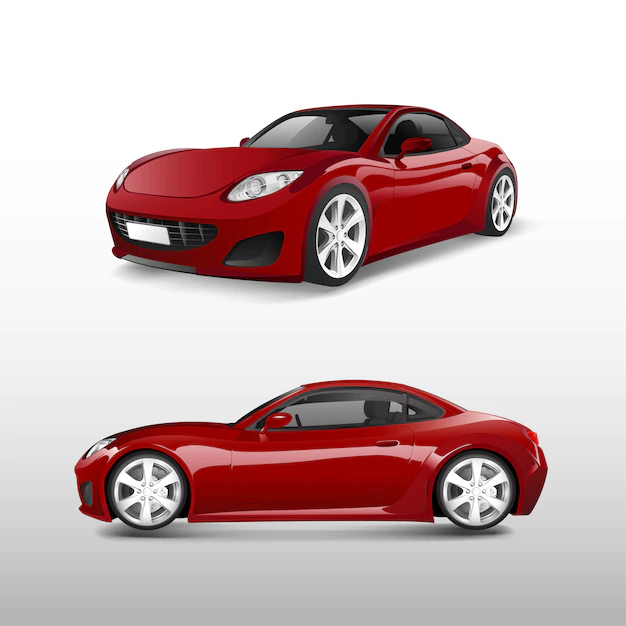 Free Vector | Red sports car isolated on white vector