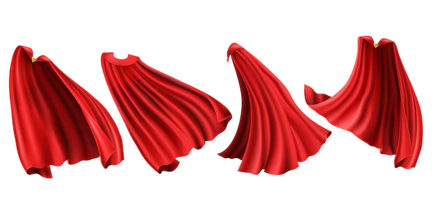 Free Vector | Red superhero cloaks set