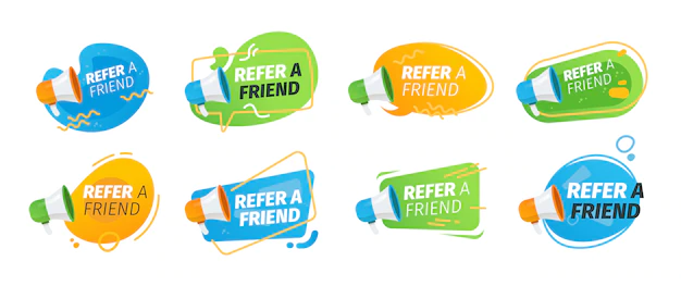 Free Vector | Refer a friend flat icon collection