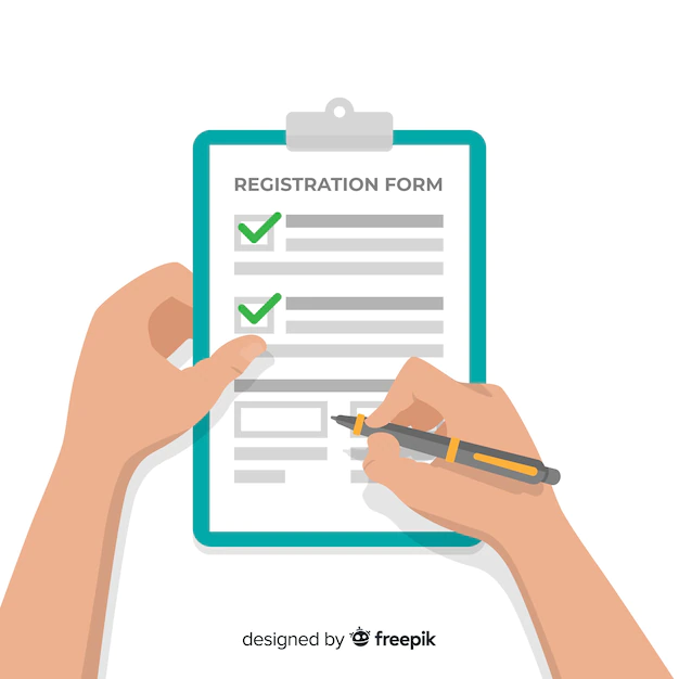 Free Vector | Registration form template with flat design