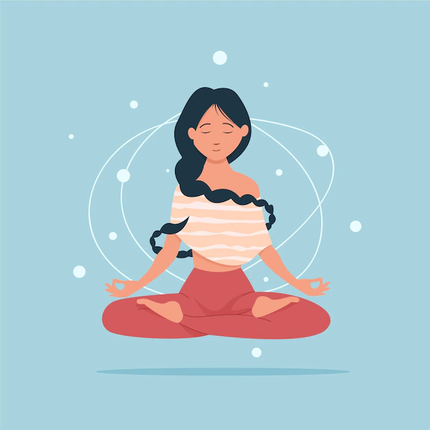 Free Vector | Relaxed woman meditating